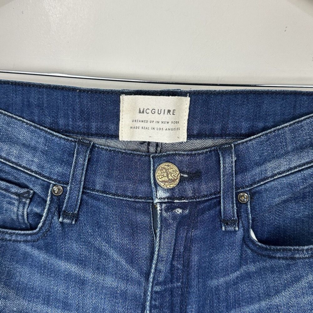 McGuire Majorelle Flare Jeans 25 Dark Wash Stretch Boho 70s High Rise Denim - Picture 4 of 12